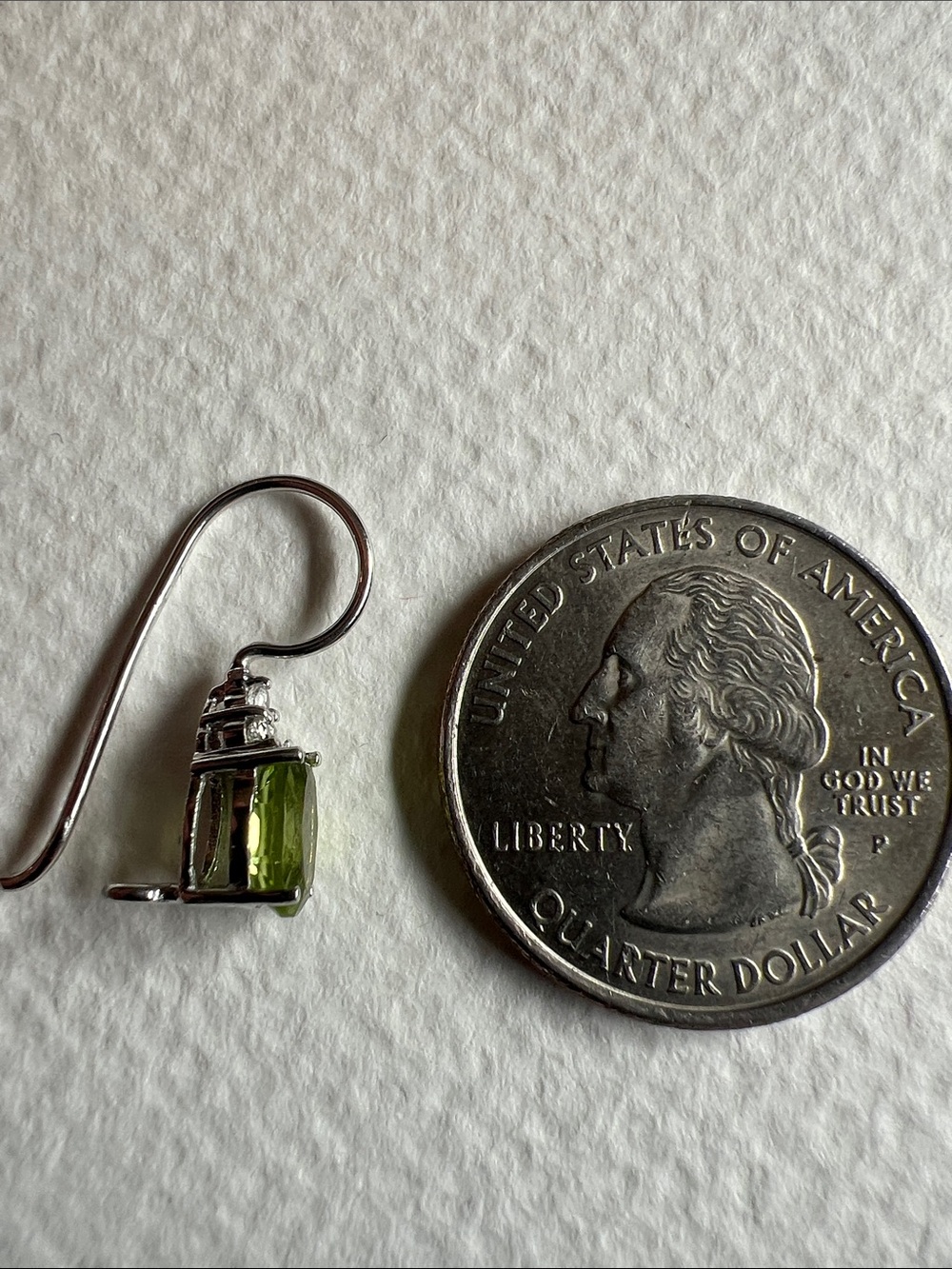 Green Peridot Oval Drop Earrings - Sterling Silver - Picture 3 of 3